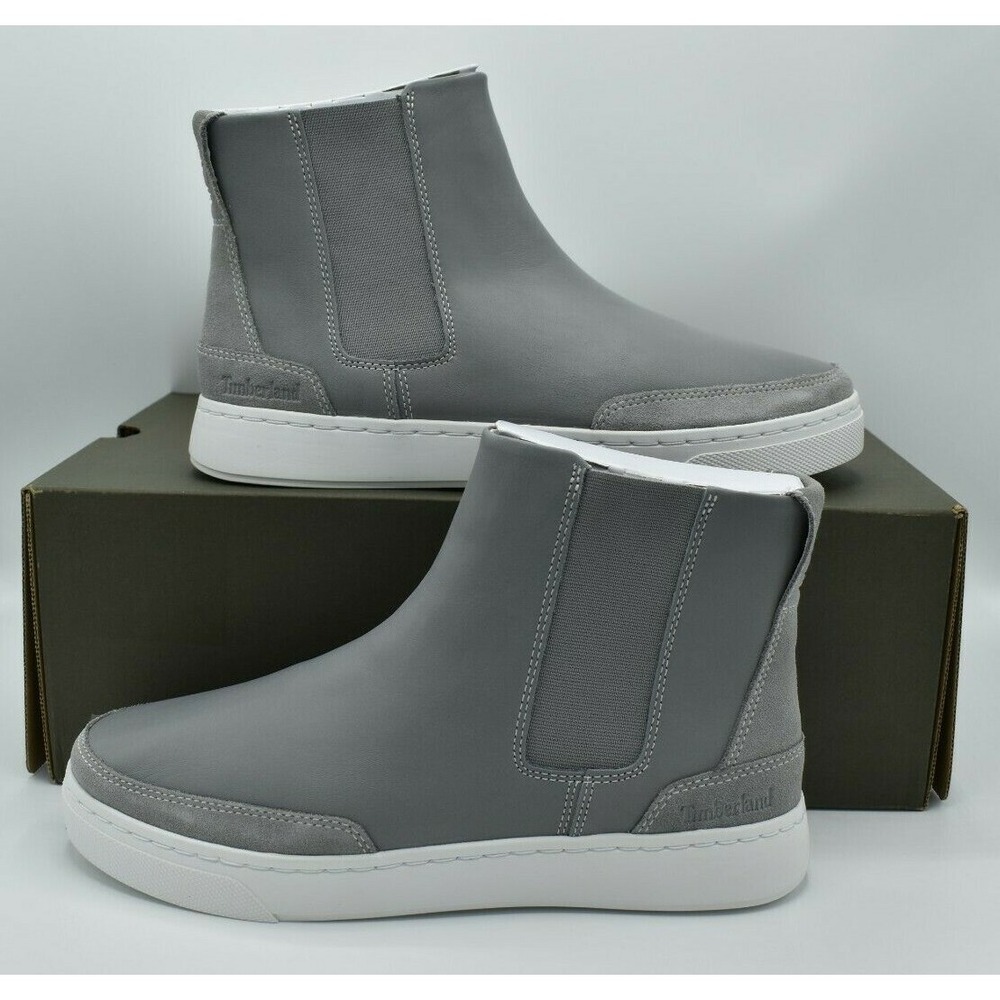 Timberland Atlanta Chelsea Boot Women 8.5 Grey NEW Leather Zip Ankle Bootie